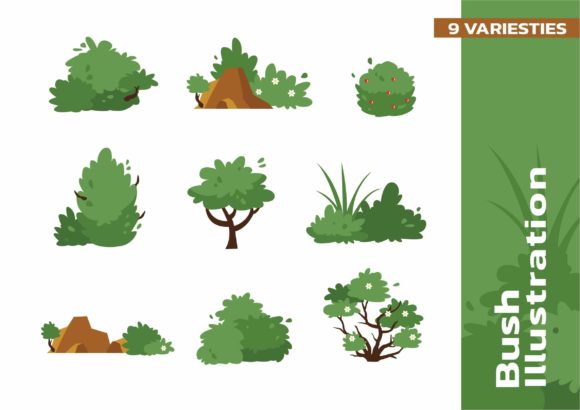 Bush Landscape Icon Set: A Practical Guide to Flat Design Illustrations
