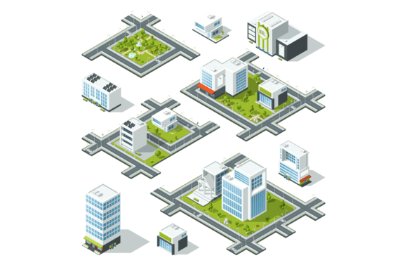 Isometric City 3D Vector Illustration Guide