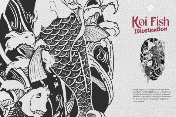 Koi Fish Illustration: A Versatile Digital Asset for Crafters and Designers