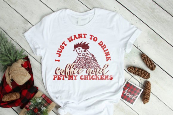 Retro Coffee Chicken Lover Graphic Shirt Design