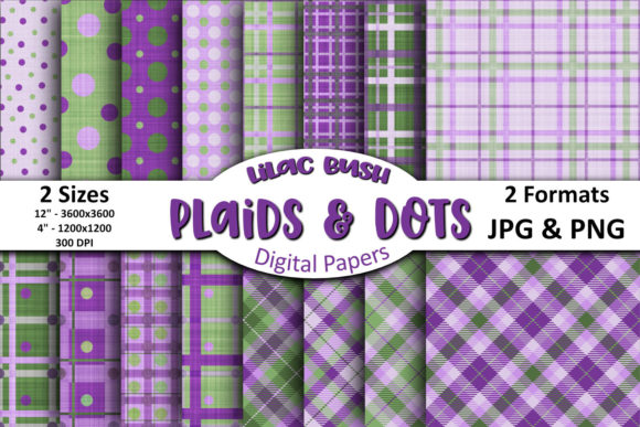 Spring Lilac Bush Plaids Dots Papers: A Fresh Take on Digital Design