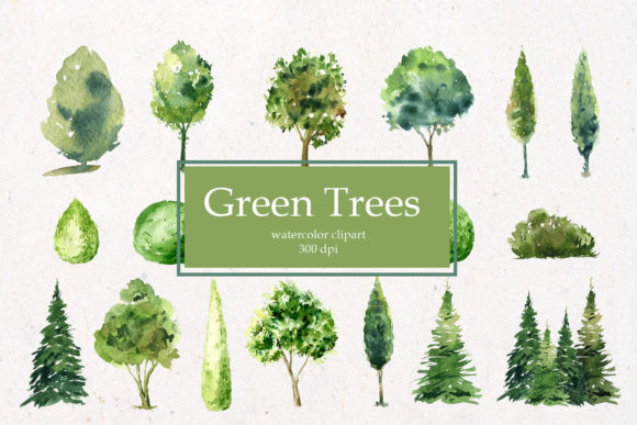 Unlocking Creative Potential with a Watercolor Trees Clipart Set